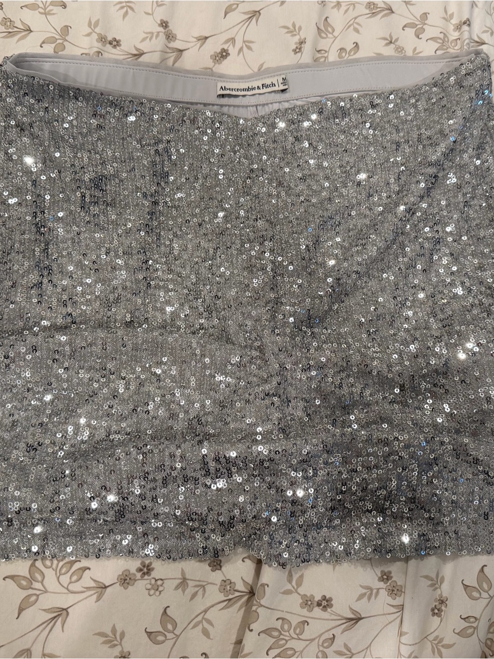 Abercrombie & Fitch Silver Sequin Mini Skirt - Sparkle Finish
